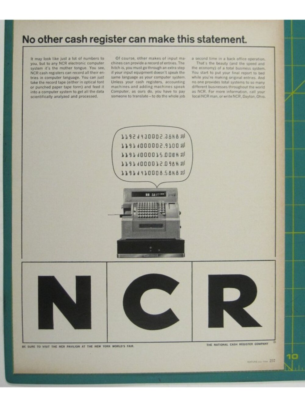 Print Ad No Other Cash Register Can Make Statement NCR Vintage 1964 Business